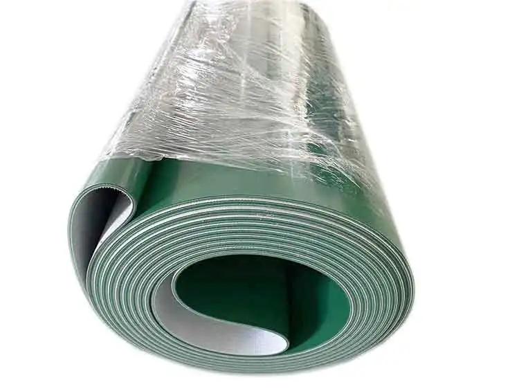 flat green pvc conveyor belt for agricultural feed process conveyor