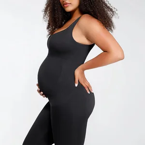 Wholesale Eco-friendly One-piece Seamless Back Lifting Abdominal Supports Maternity Catsuit  Jumpsuit