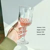 Transparent color Diamond High Foot Carved Cup -280ML