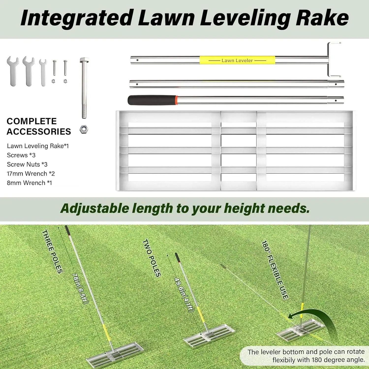 Lawn Leveling Rake For Landscape Leveling Or Sod Prepping Carbon Steel