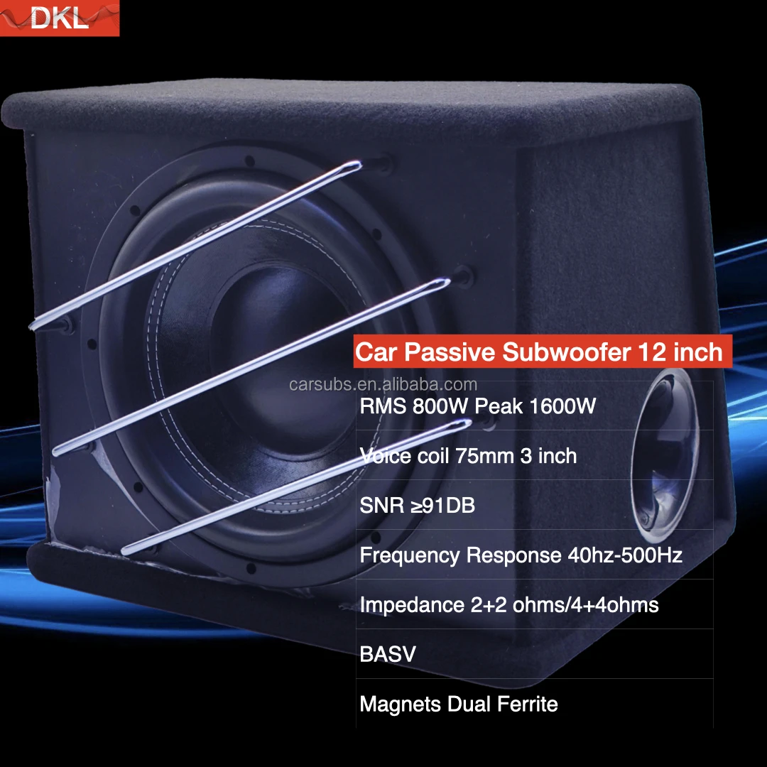 Horn Tube Car Passive Subwoofer 12 Inch 800w Rms Trapezoid Subwoofer
