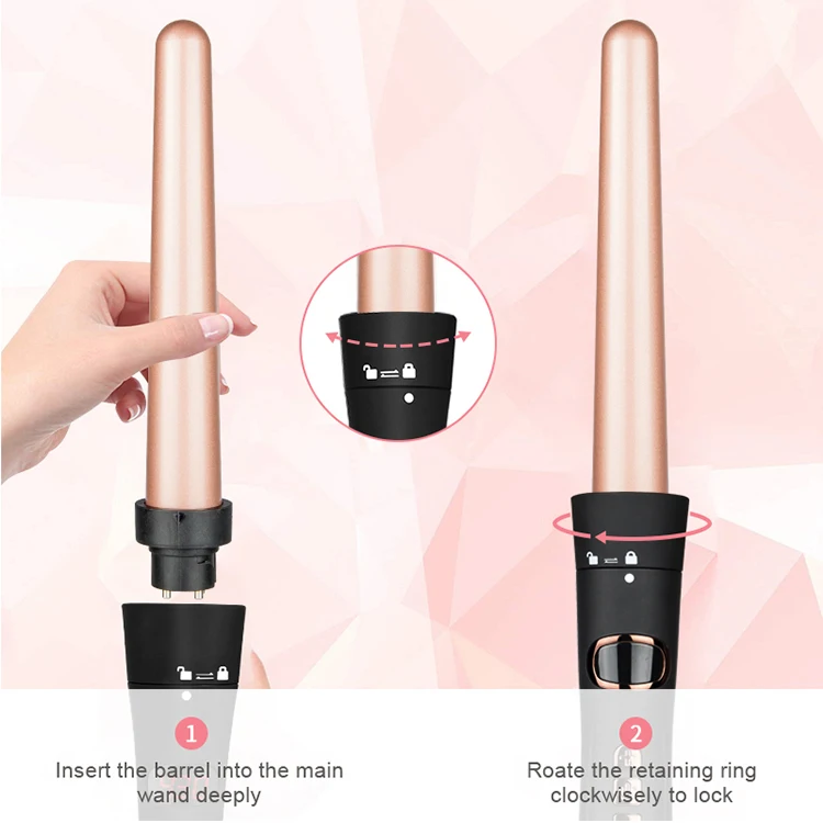 Professional Salon 6-in-1 Multifunction Interchangeable Hair Curling Wand Iron Electric Hot Curlers Automatic Rotating Household