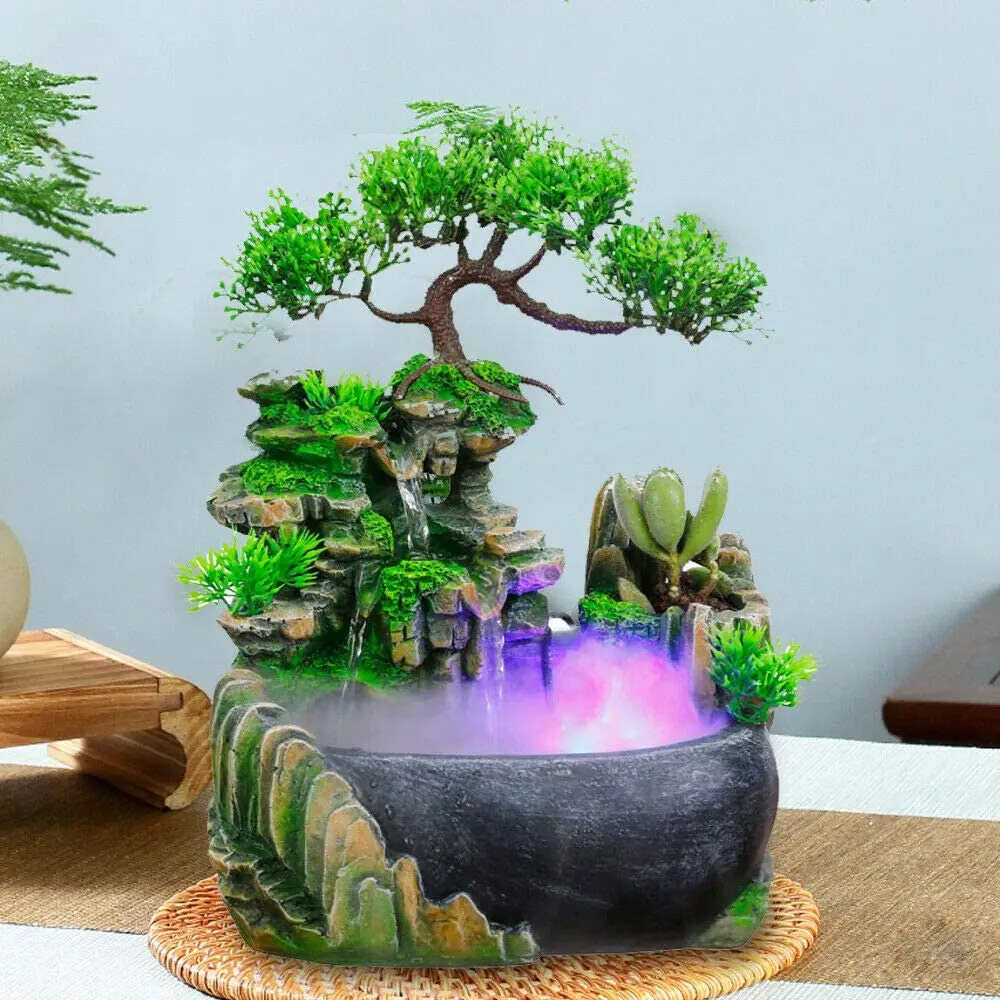 Modern Indoor Rockery Water Fountain Waterfall With Atomization Effect