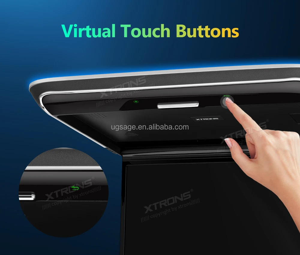 Xtrons 14" Fhd Ips Car Screen Ceiling Flip Down Bus Monitor 1920*1080