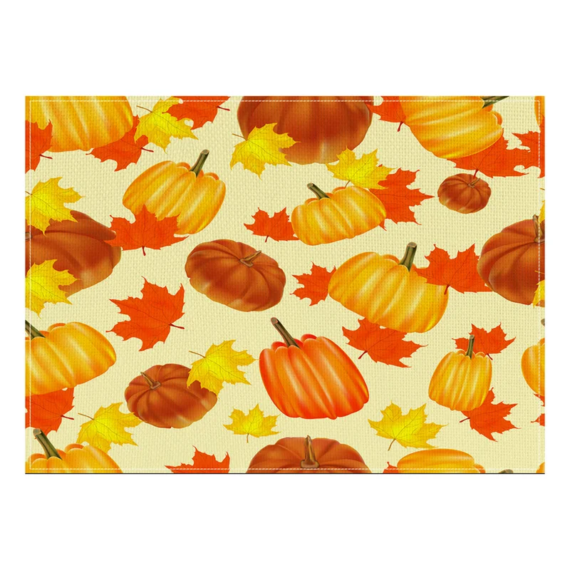 Wholesale Washable Thanksgiving Autumn Placemats Print Table Place Mats