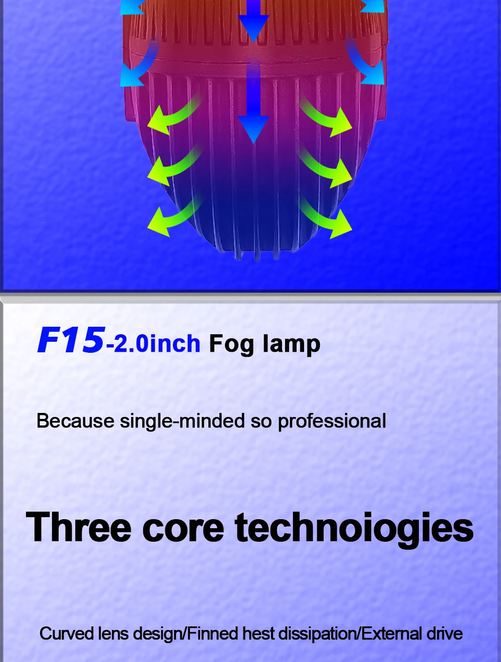 TECH-KING F15 2.0'' LED BI-LED projector fog lamp light led car 3000K/6000K with Toyota bracket for any cars lens fog lamp