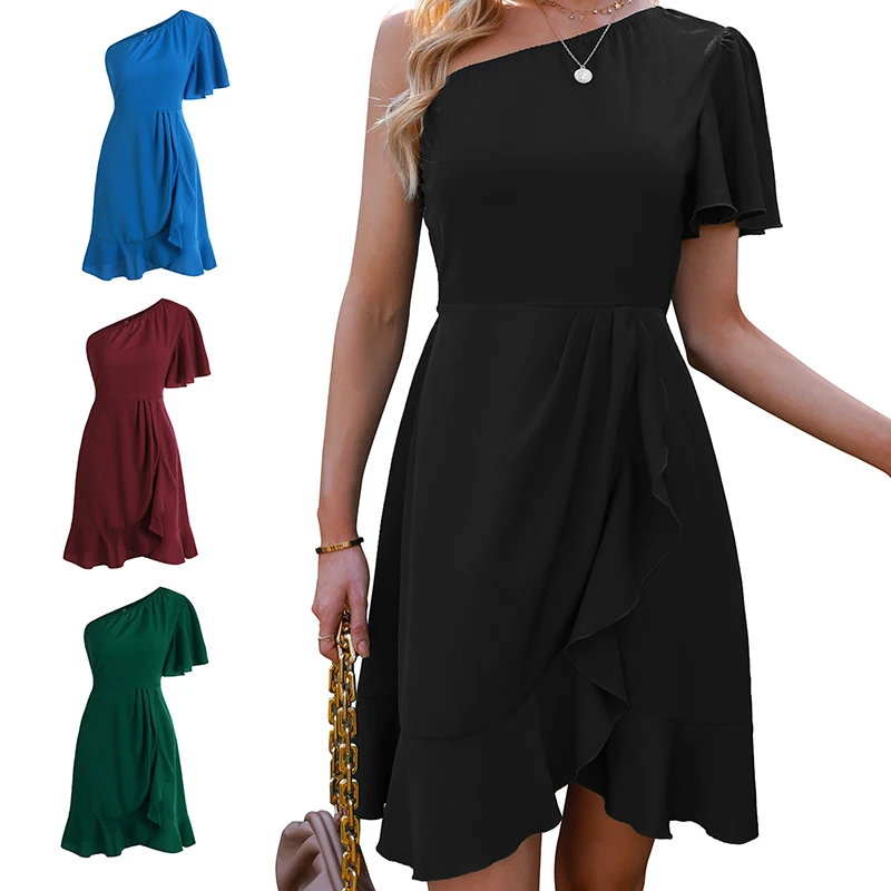 Short Gowns Solid Color Women Dresses 