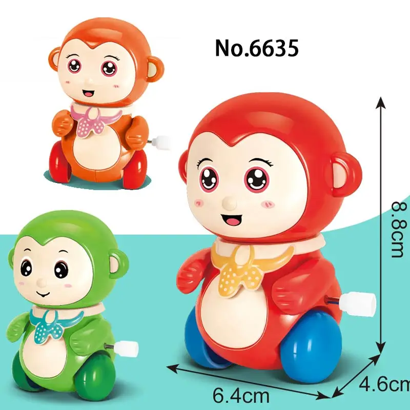 Good Quality Plastic Wind up Animal Monkey Toys Press and Go Clockwork Wind up Toys