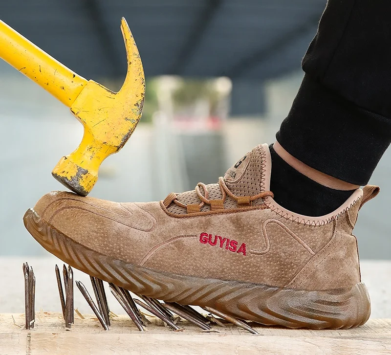 GUYISA-botas de trabajo de PVC de Cuero de cerdo, zapatos de