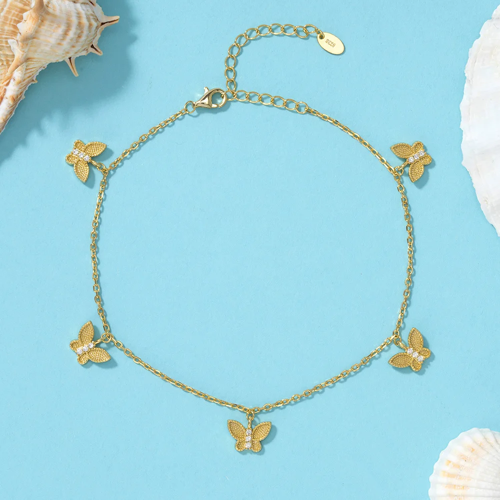 Amazon 14k Gold Ankle Bracelet With Charms SA60 14K Gold