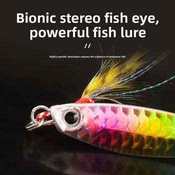 Custom Scale Falling ABS Plate Lure Bait Set Far-cast Fish Scale Pattern Sequin Artificial Hard Bait Hooks for Freshwater Sea – Hard Lure – view 5