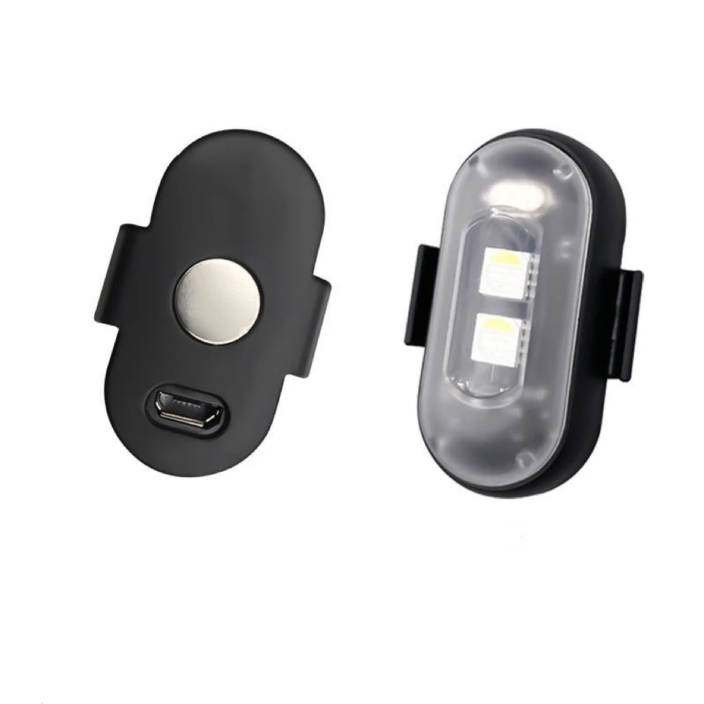 2 LEDs Anti-collision USB Rechargeables + Télécommande – 8 Couleurs Stroboscope – Pour Voiture, Moto, Drone, Vélo Accessoire Drone DJI Nuit