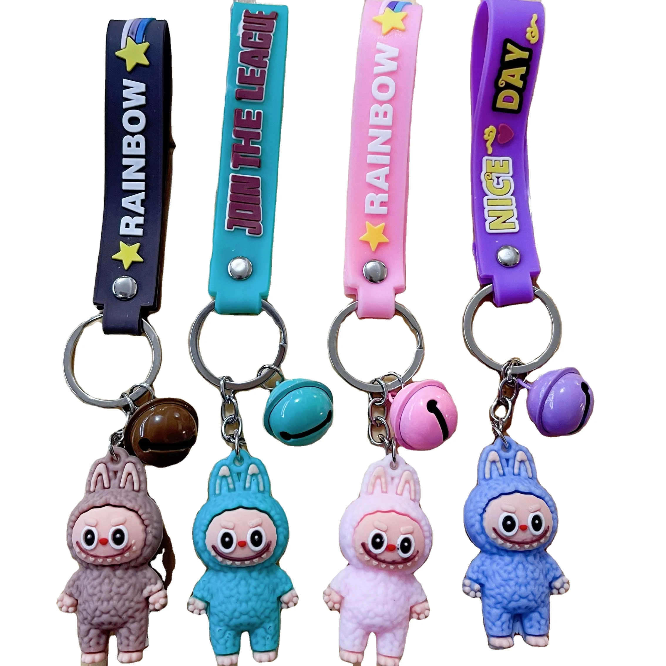 Labubu Cloth Small Sheep Key Chain Cute Cartoon Doll Car Key Chain