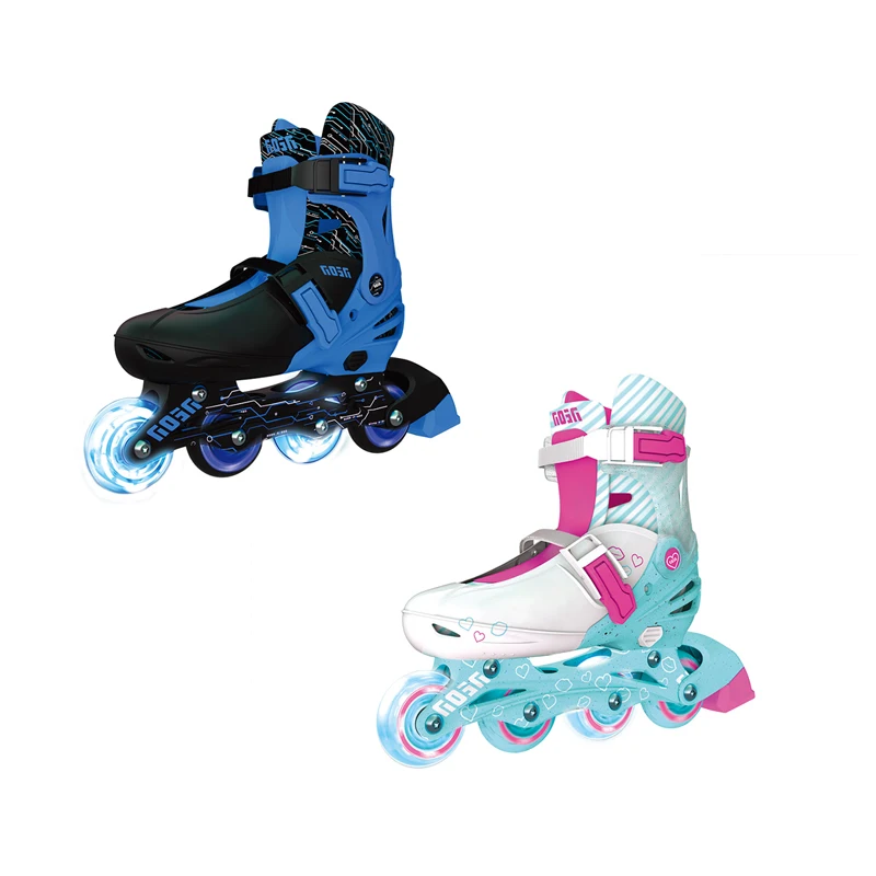 Adjustable Sizing 21 Quad and Inline Skates for Kids with LED Wheels