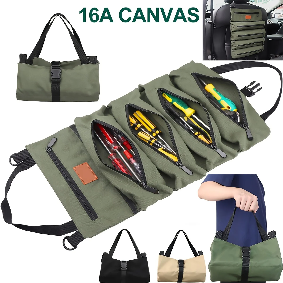 Canvas Tool Bag Heavy Duty Tool Organizer Multifunctional Wear