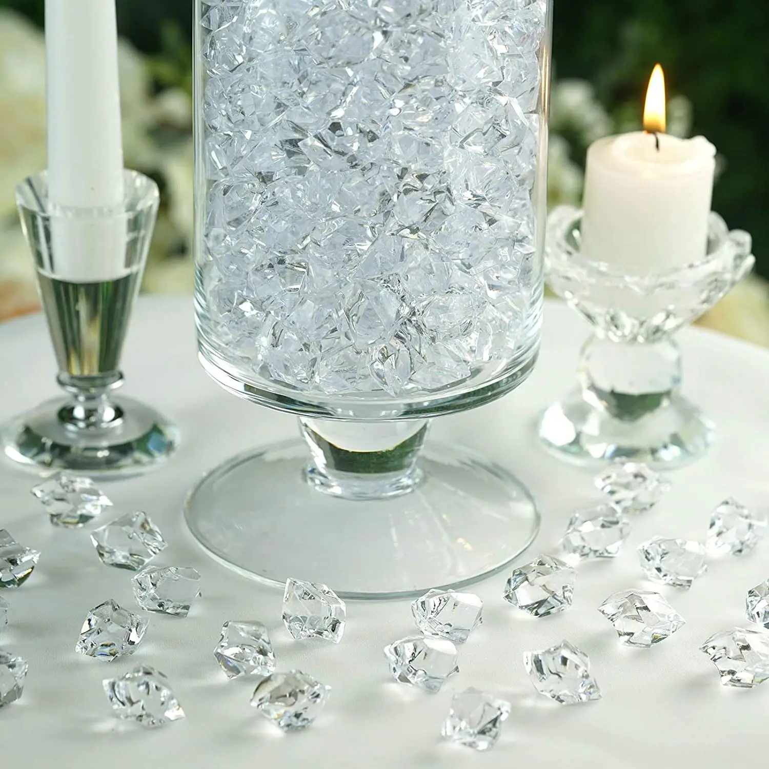100 Fake Diamonds Vase Filler Confetti Diamond Gems Fake Diamonds Table  Scatter Party Decoration Party Favors Wedding Centerpieces 