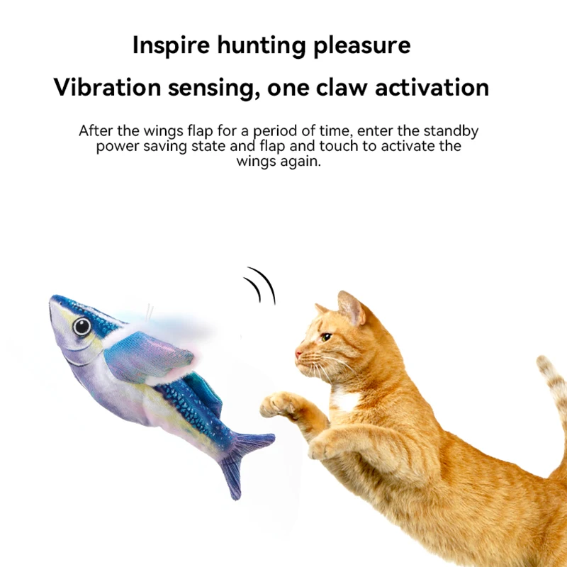 vibrating fish cat toy MPK Vibrating Cat Toy Battery-Powered Fish, Cat Play Toy Cat Fish Clownfish  Angelfish Many Colors Available main image 0