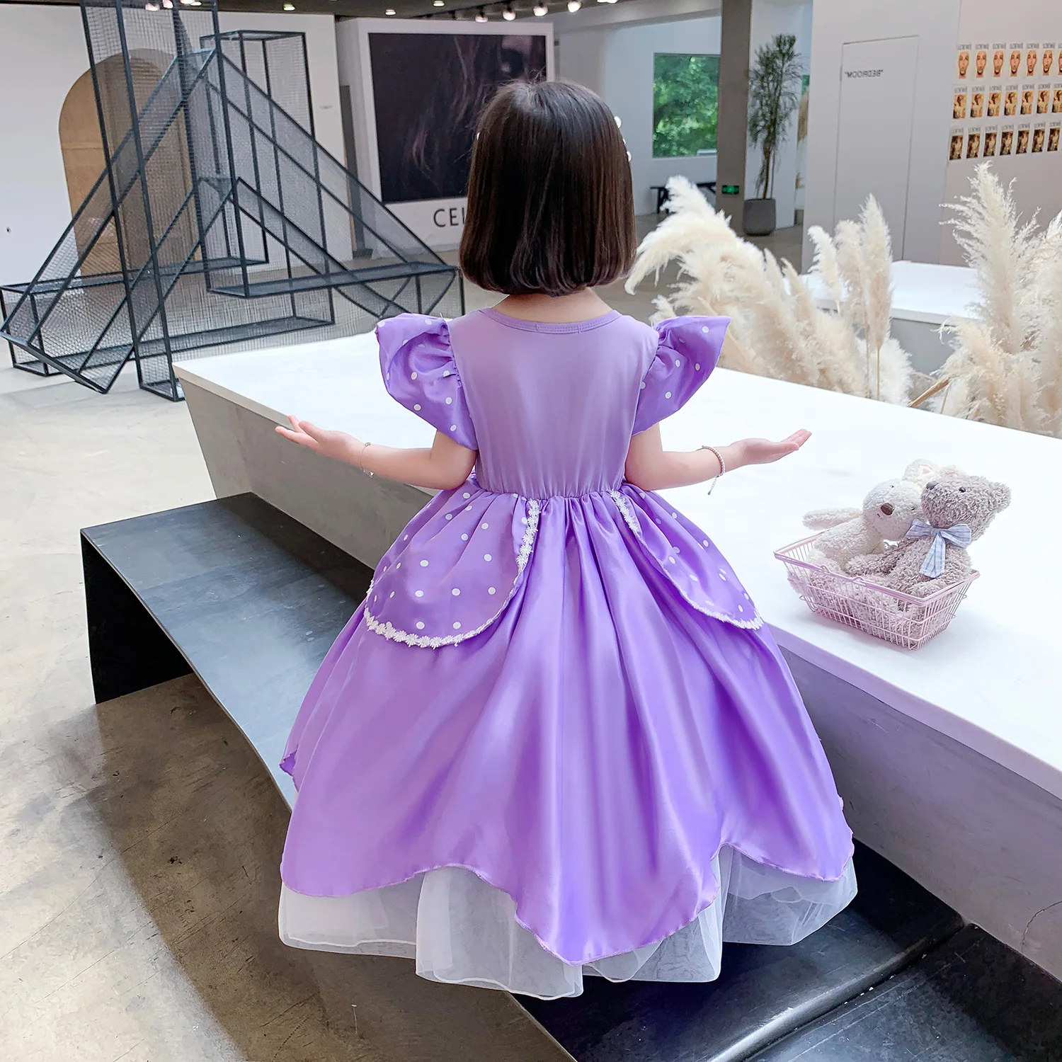 sofia a primeira menina princesa vestido roxo bola vestido bebê menina  fantasia cosplay crianças festa traje