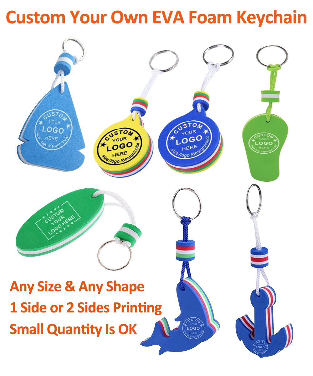 Wholesale Car Keyring Souvenir Print Logo Customized Shape  Soft Eva Keychain Hole