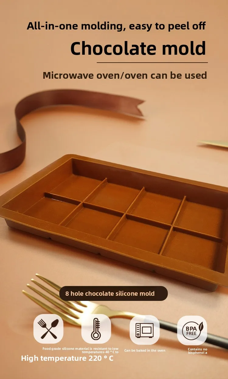 DIY Cake Baking Tool Rectangular Silicone Baking Mold for Chocolate Making Essential Cake Tools manufacture