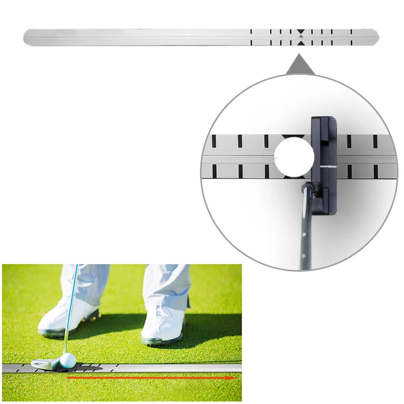 2 In 1 Golf Putting Trainer Putting Alignment Rail,Golf Trainer Aid For