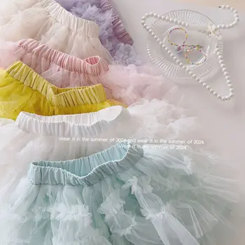 Children's skirt little fairy big dress 2024 spring gauze skirt for small girls puffy mesh skirt clothing for girl