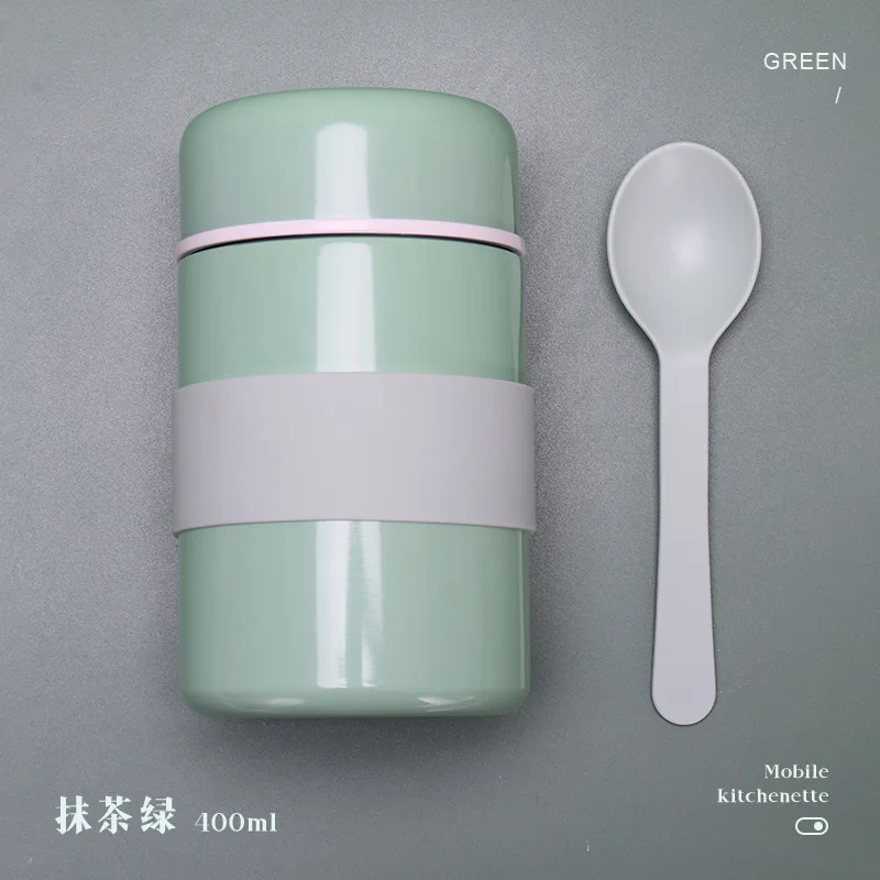 400ml  Keep Hot and Cold Double Wall Stainless Steel Insulated Food Flask Jar for Kids with Spoon