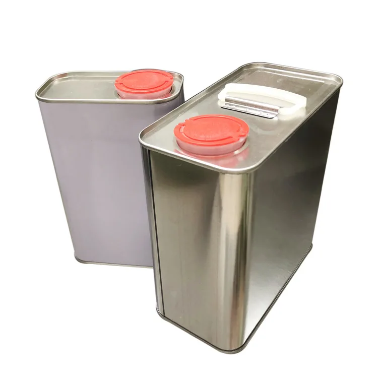 2l Rectangular Tin Can With Pull up Cap for Oil