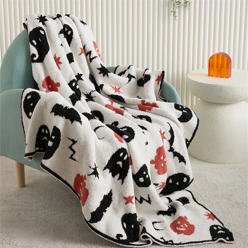 Wholesale Super Cozy Microfiber Knitted Blanket For Halloween Blanket And Home Decoration   WSJPD manufacture