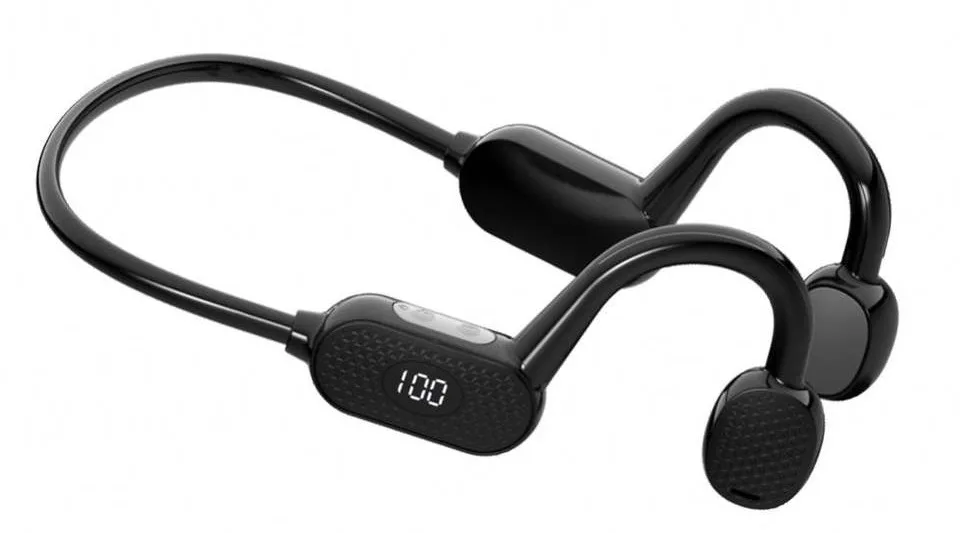 Vg07 Waterproof Swimming Bone Conduction Earphones Led Display Wireless