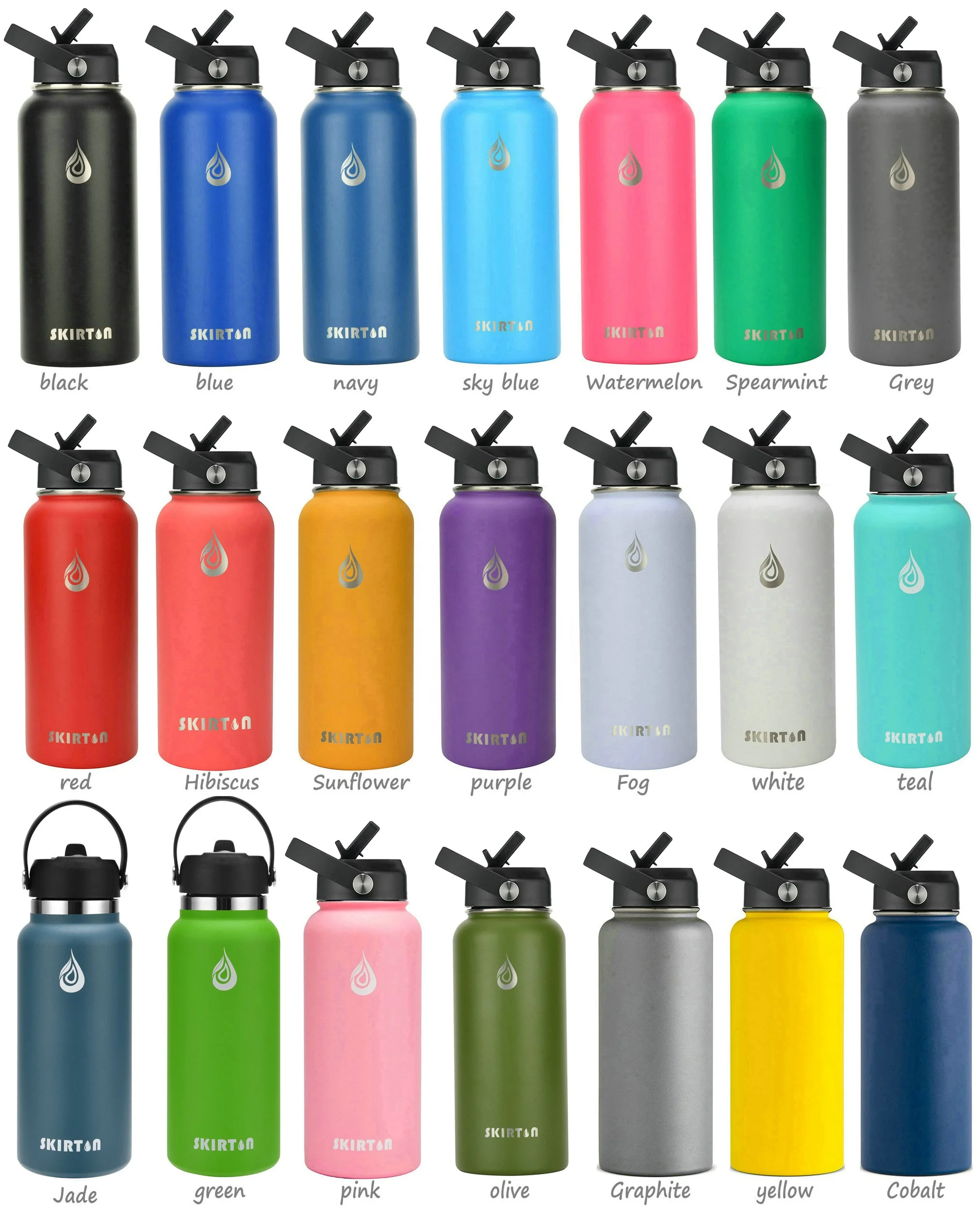 16OZ 20OZ 32OZ 40OZ  Double Wall Vacuum Insulated Stainless Steel Water Bottle Aqua Flask Tumbler Drink Bottle