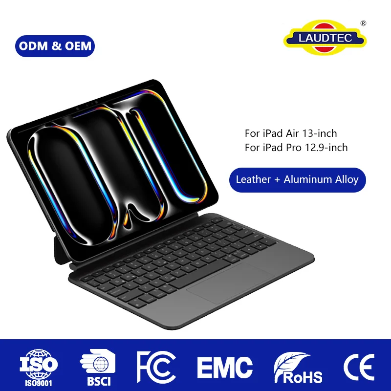 Factory Direct Magnetic Suspension Keyboard Case Adjustable Stand&Backlit for iPad Air 13