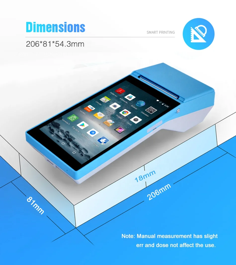 Eboleta дешевый SP01 PDAs мобильный Android 8,1 портативный POS-терминал с принтером для Loyverse/запасов/ресторанов/супермаркетов