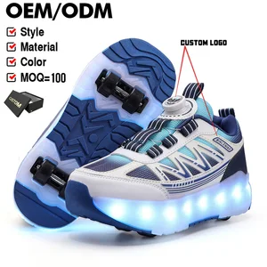 Factory Price LED Four Wheels Inline Adjustable Professional Roller Shoes Outdoor Children Skates Roller Shoes for Kids