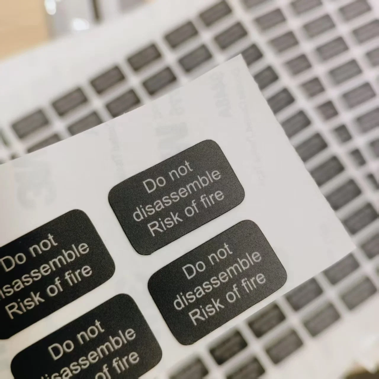 product black frosted warning label panel sticker screen printing pc waterproof and moisture proof sticker-2