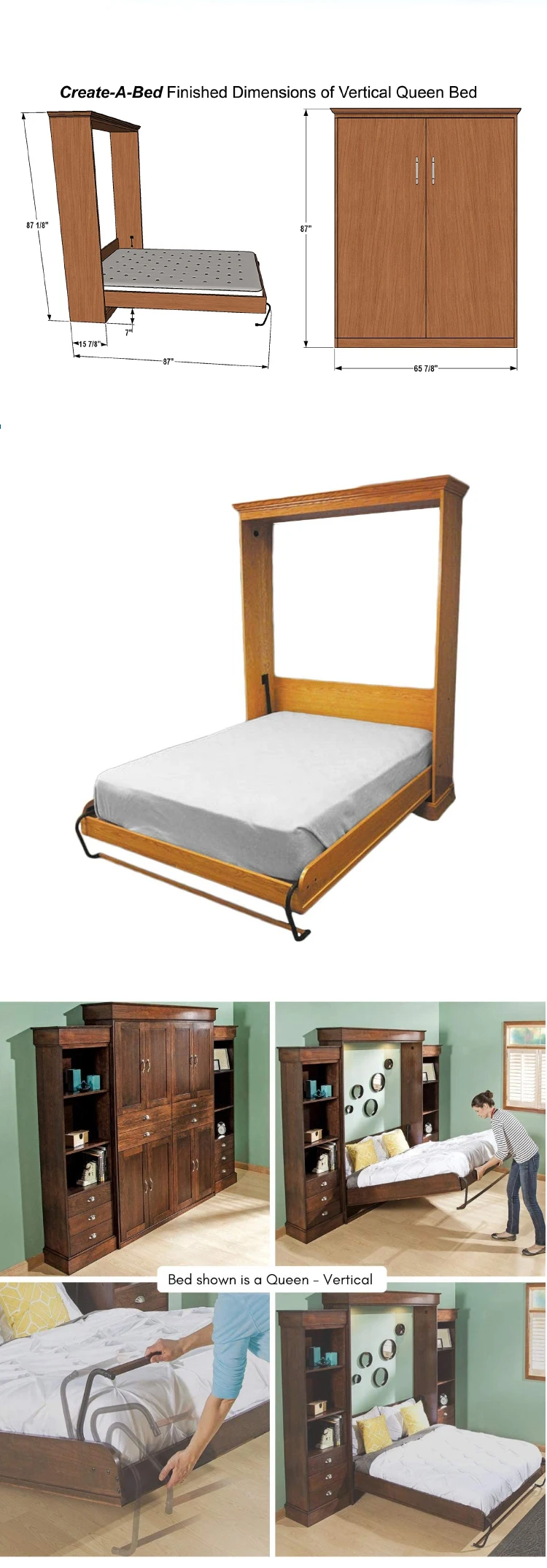 Furniture Bedrooms Lifter Murphy Folding Hidden Wall Bed Frame Accessories With Desk Verticsl