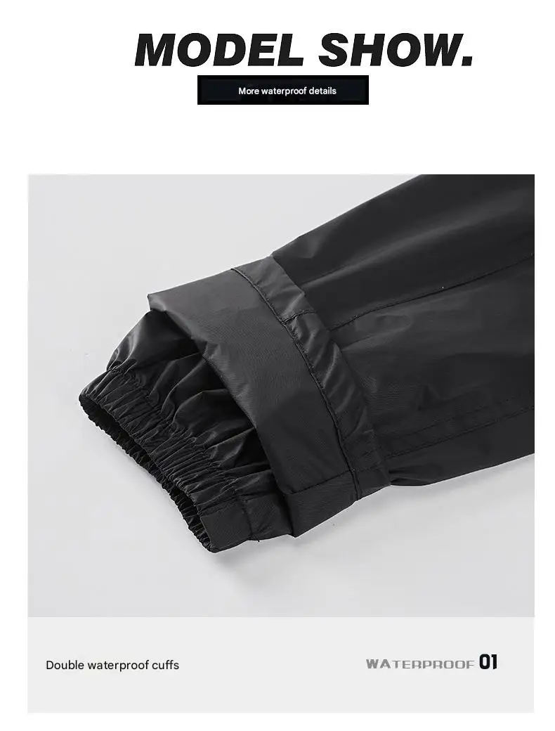 Modern Eco-Friendly Reflective Striped Motorcycle Raincoat Popular Waterproof Design for Outdoor Tours and Campers