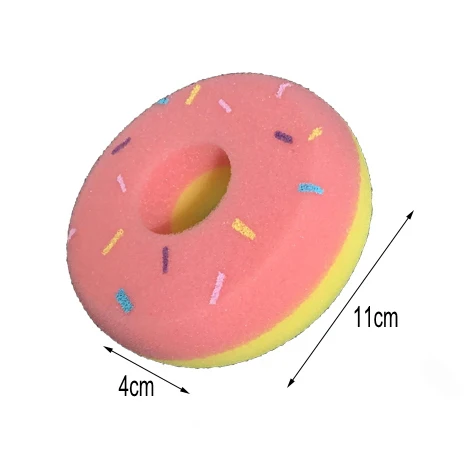 Doughnut cake shape baby bath sponge for body cleaning details