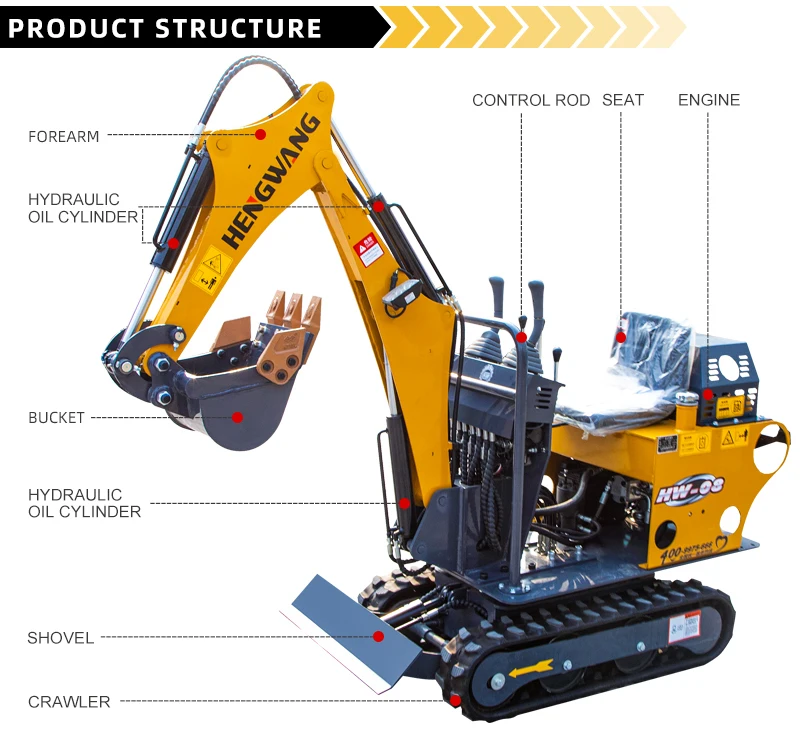 Free Shipping Cheap Mini Excavator 0.8ton 800kg Micro Digger Ce/epa ...