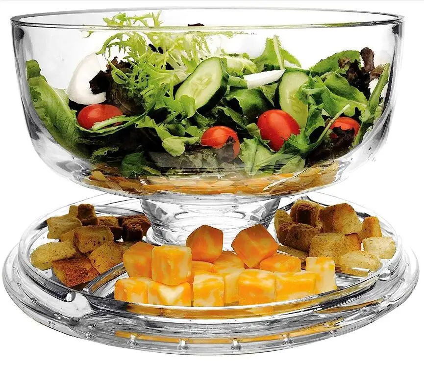 Rotatable Glass Cake Plate Multipurpose Clear Glass Cake Decoration Set