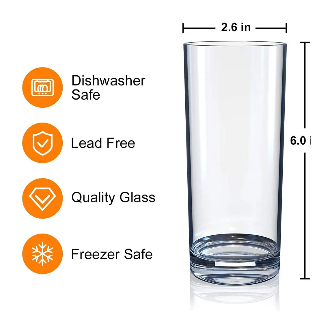 Clear Heavy Base Highball Glasses Tall Bar Glass - Drinking