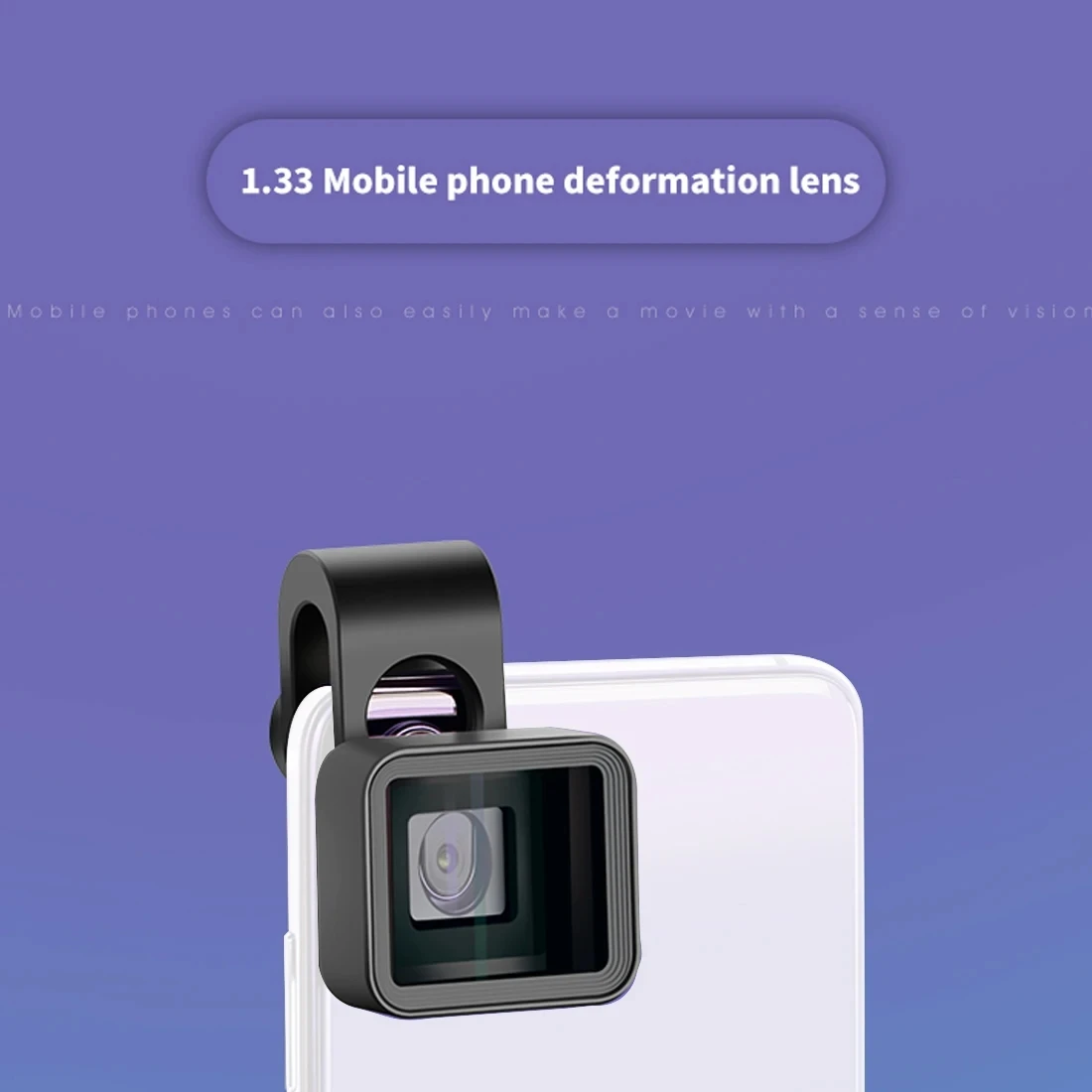 Premium 1.33x Anamorphic Lens for Mobile & Camcorder Cinematic Widescreen Shots with Zero Deformation