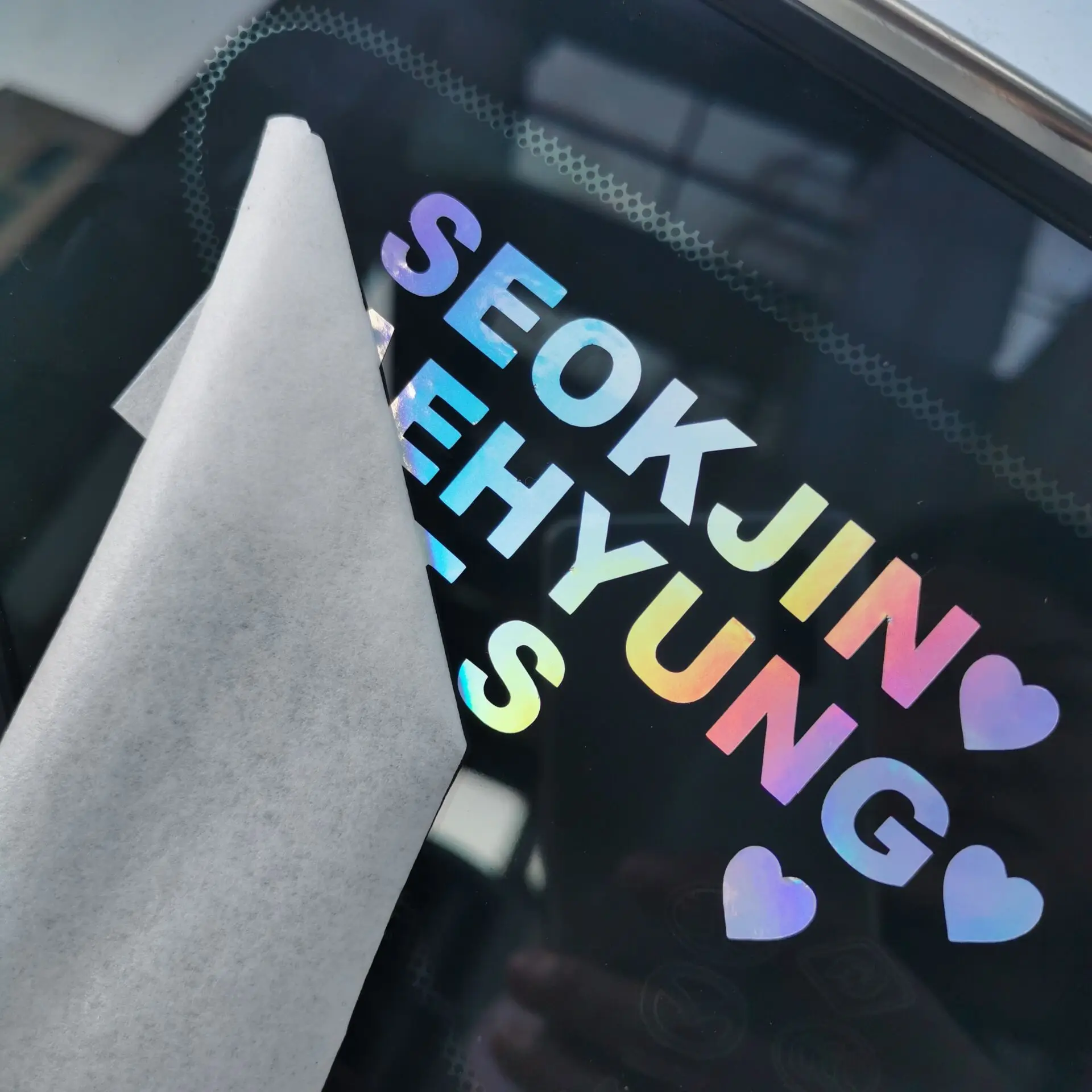 Uv Resist Weatherproof White Pvc Vinyl Bumper Car Windshield Sticker Transfer Custom Car Window