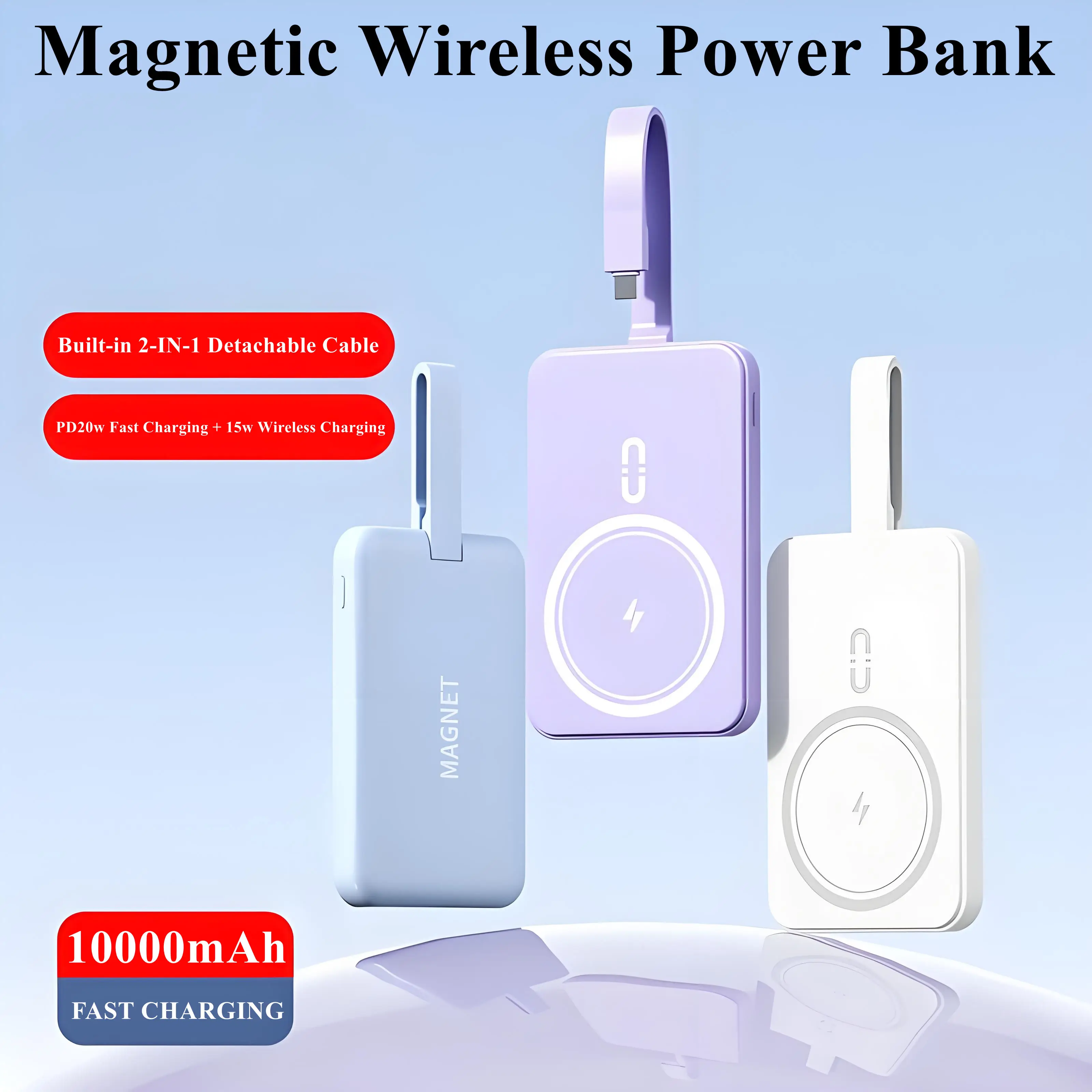 10000mAh Magnetic Wireless Fast Charging Power Bank Magsafe - Image 10