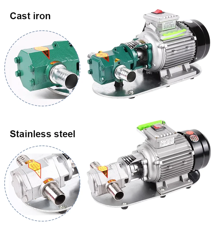 Portable Wcb Stainless Steels Electric 110v 220v Food Grade Lube Oil Transfer Oil Gear Pump High