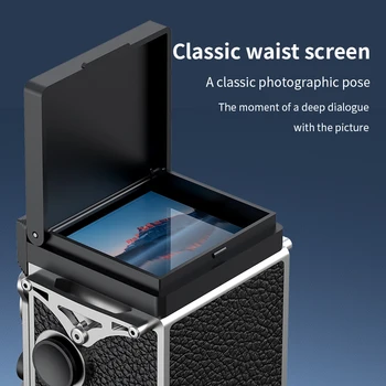 Retro Mini Camera CMOS Dual Reflex Digital Camera 1.54-inch IPS Screen 64MP High-definition 1080P Video MicroSD Aluminum detail image