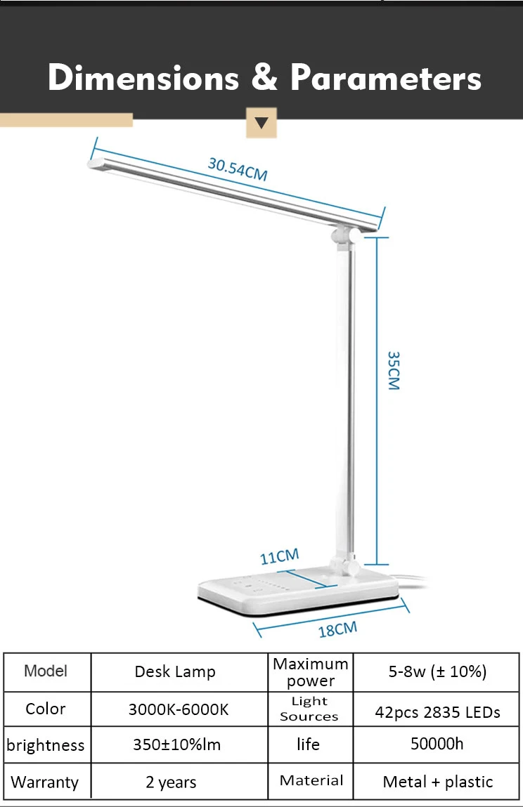 product led lamp desk 8w aluminum dimmable reading lights led lamp 5 models with 8 brightness levels cct touch brightness led desk lamp-38