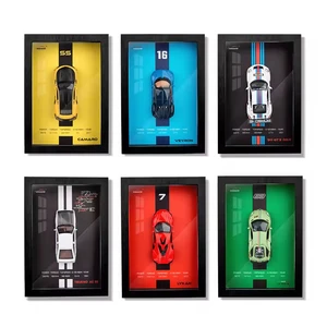 EPT 1: 32 Car 3D Stereo Wall Painting Box Model Ornaments Collection Gift Home Decoration Simulation Photo Frame