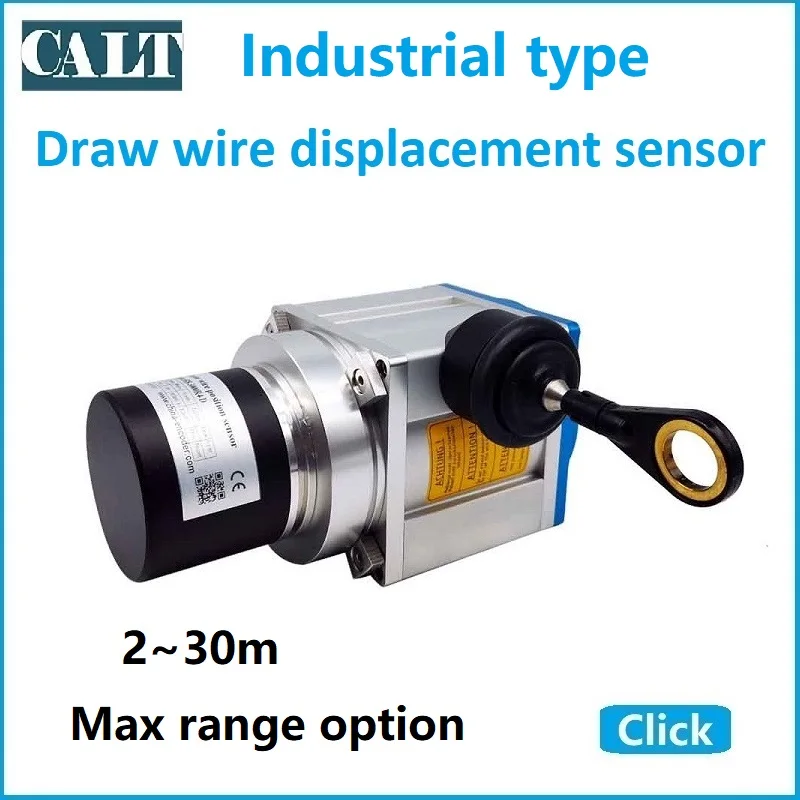 2000mm Linear Displacement Sensor with 4-20mA, 0-5V, and Potentiometer ...