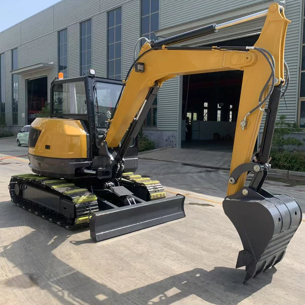 HT65 Mini Excavator 6.5 Ton Euro 5 CE EPA Crawler Digger Excavator Fully Hydraulic Machinery Digger Steel Track Rubber Blocks